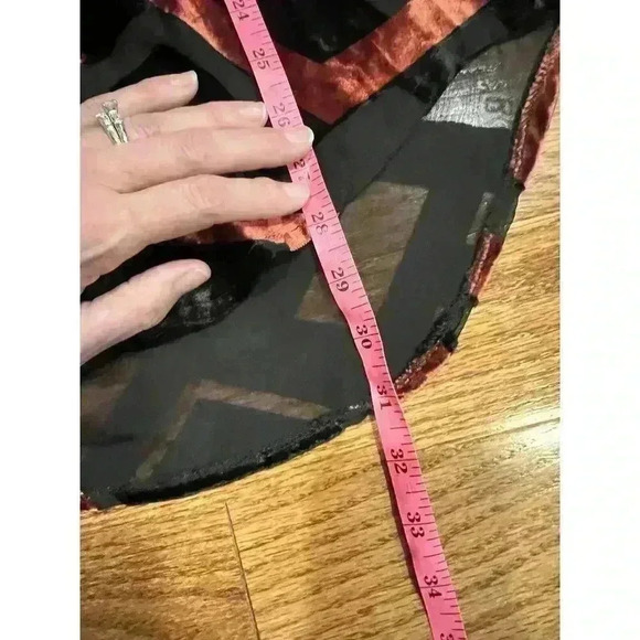 Finley Monica Velvet Devore Shirt XS Button Down Oversize Art To Wear Sheer $260 - Picture 6 of 7